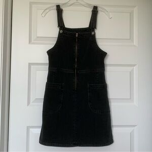 American Eagle black denim overall dress
